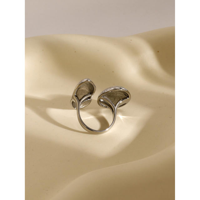18KG chunky unique striped pattern stainless steel finger rings