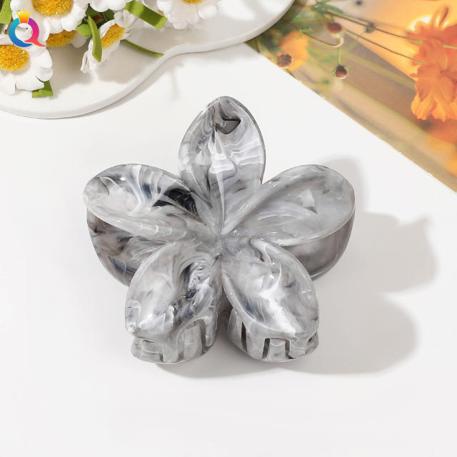 Large size marle pattern flower butterfly hair claw clips
