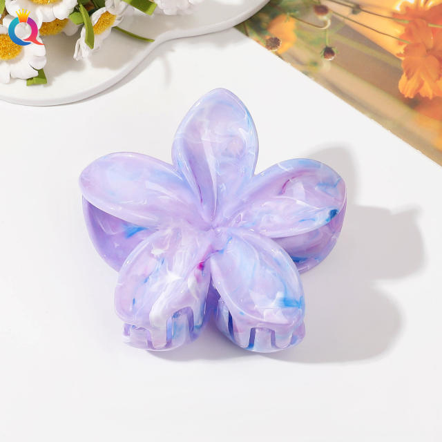Large size marle pattern flower butterfly hair claw clips
