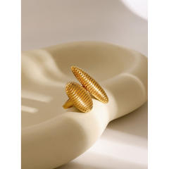 18KG chunky unique striped pattern stainless steel finger rings