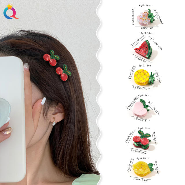 Summer sweet fruit design mini hair claw clips