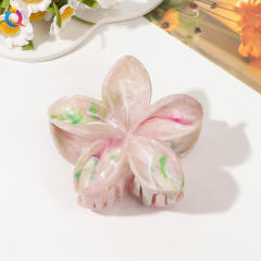 Large size marle pattern flower butterfly hair claw clips