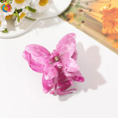 Large size marle pattern flower butterfly hair claw clips