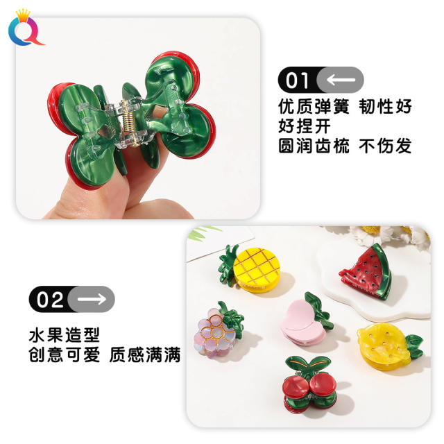 Summer sweet fruit design mini hair claw clips