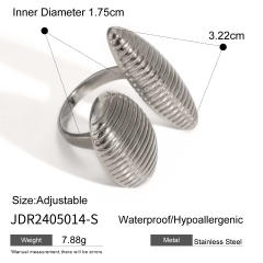 18KG chunky unique striped pattern stainless steel finger rings
