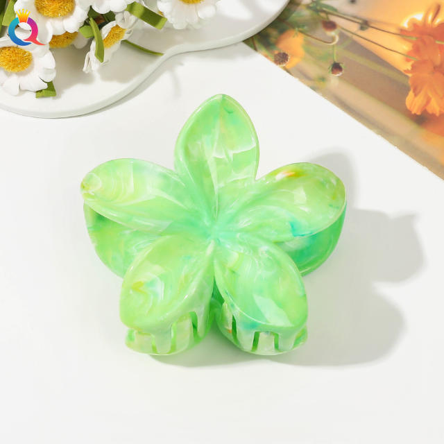 Large size marle pattern flower butterfly hair claw clips