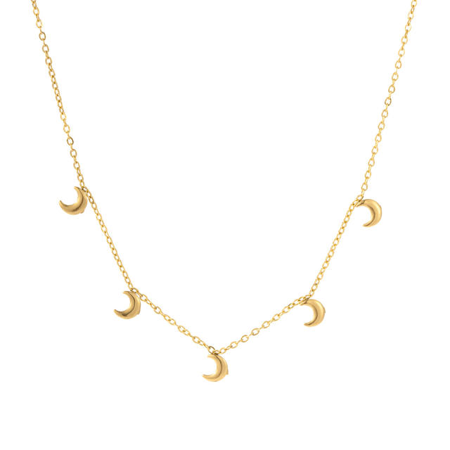 Dainty easy match tiny element easy match basic stainless steel choker necklace