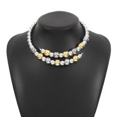 Creative unique mix color CCB bead choker necklace