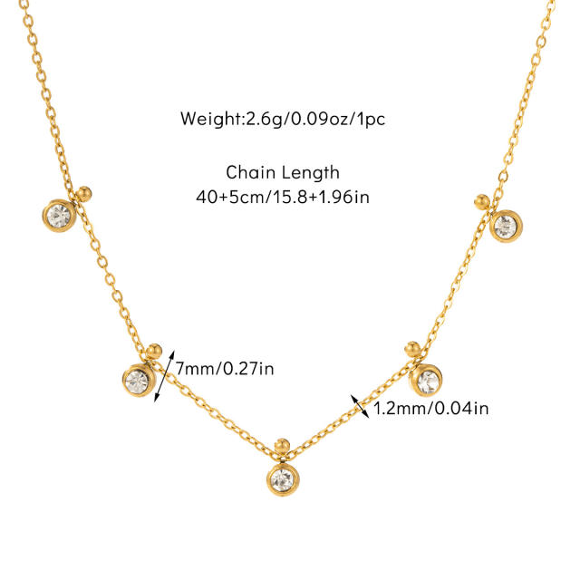 Dainty easy match tiny element easy match basic stainless steel choker necklace