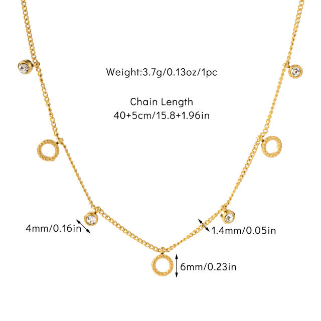 Dainty easy match tiny element easy match basic stainless steel choker necklace