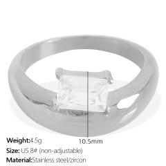 18KG cubic zircon setting chunky stainless steel rings