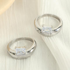 18KG cubic zircon setting chunky stainless steel rings