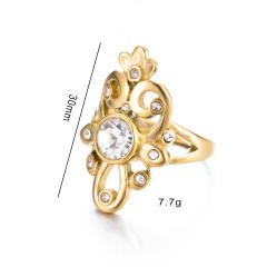 Romantic diamond stainless steel finger rings