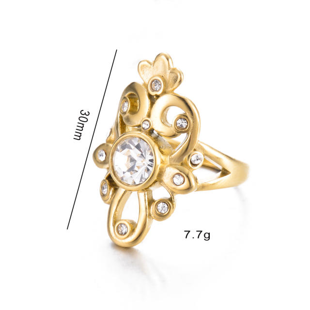 Romantic diamond stainless steel finger rings