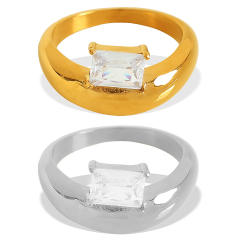 18KG cubic zircon setting chunky stainless steel rings