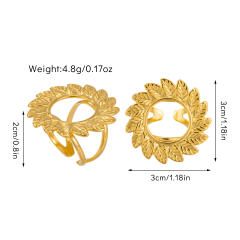 Boho chunky flower large size stainless steel finger rings collection