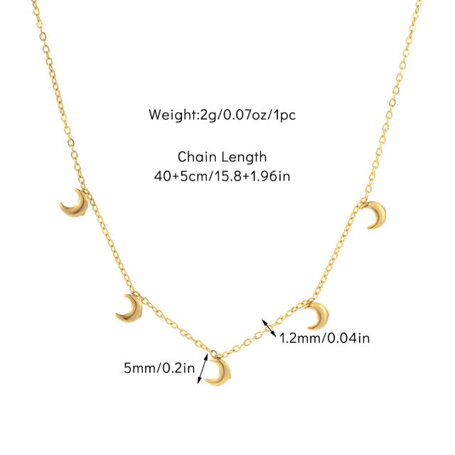 Dainty easy match tiny element easy match basic stainless steel choker necklace