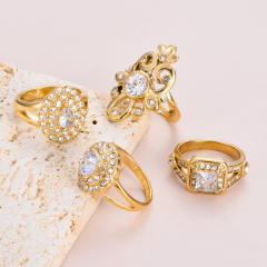 Romantic diamond stainless steel finger rings