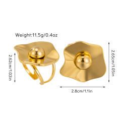 Boho chunky flower large size stainless steel finger rings collection