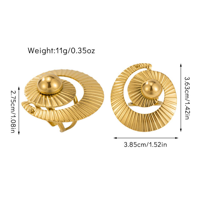 Boho chunky flower large size stainless steel finger rings collection
