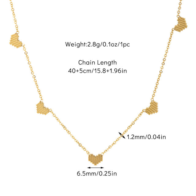 Creative easy match tiny heart stainless steel choker necklace dainty necklace