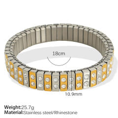 Hot sale popular mix color diamond elastic bangle bracelet stainless steel bangle