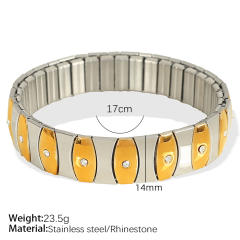 Hot sale popular mix color diamond elastic bangle bracelet stainless steel bangle