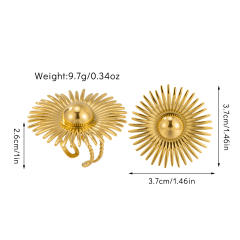 Boho chunky flower large size stainless steel finger rings collection