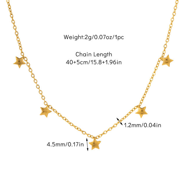 Dainty easy match tiny element easy match basic stainless steel choker necklace