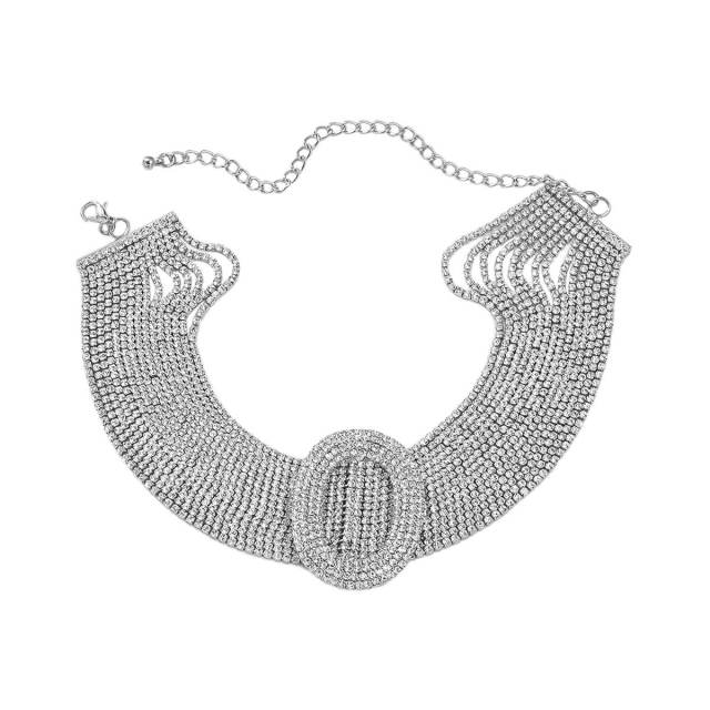 Luxury full diamond chunky necklace choker