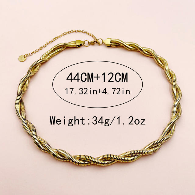 Chunky easy match stainless steel chain necklace