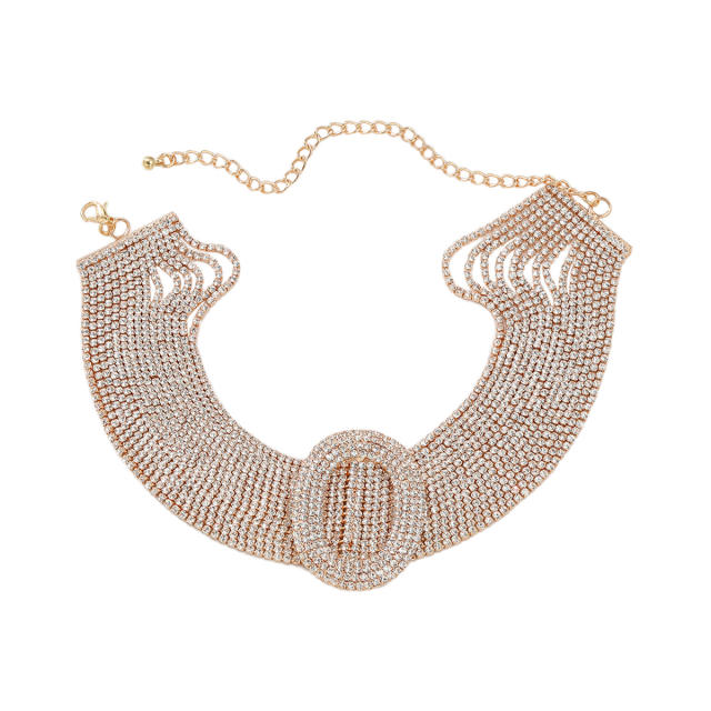 Luxury full diamond chunky necklace choker