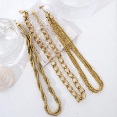 Chunky easy match stainless steel chain necklace