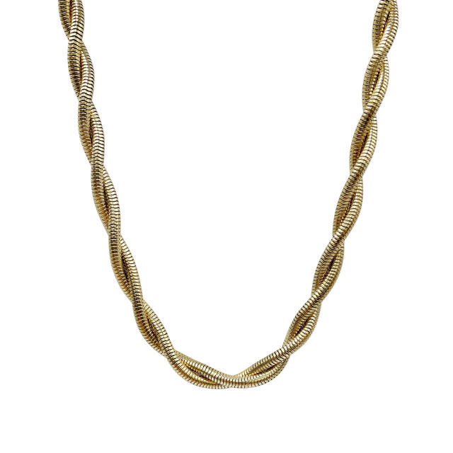 Chunky easy match stainless steel chain necklace