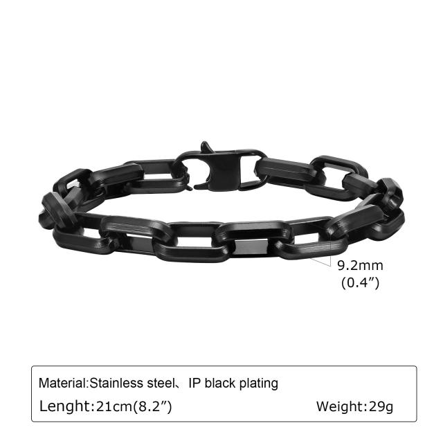 Concise chain stainless steel bracelet for men
