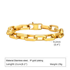 Concise chain stainless steel bracelet for men