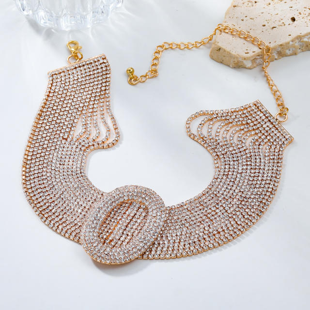 Luxury full diamond chunky necklace choker