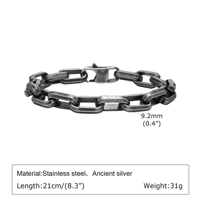 Concise chain stainless steel bracelet for men
