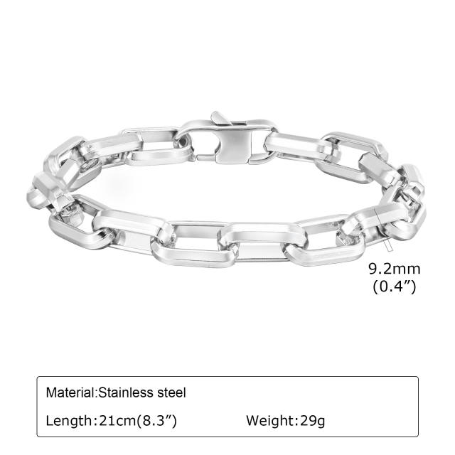 Concise chain stainless steel bracelet for men