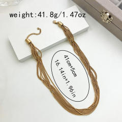 Chunky easy match stainless steel chain necklace