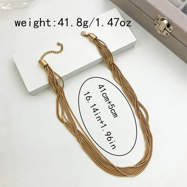 Chunky easy match stainless steel chain necklace