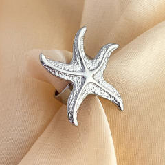 18KG chunky ocean series starfish design stainless steel finger rings