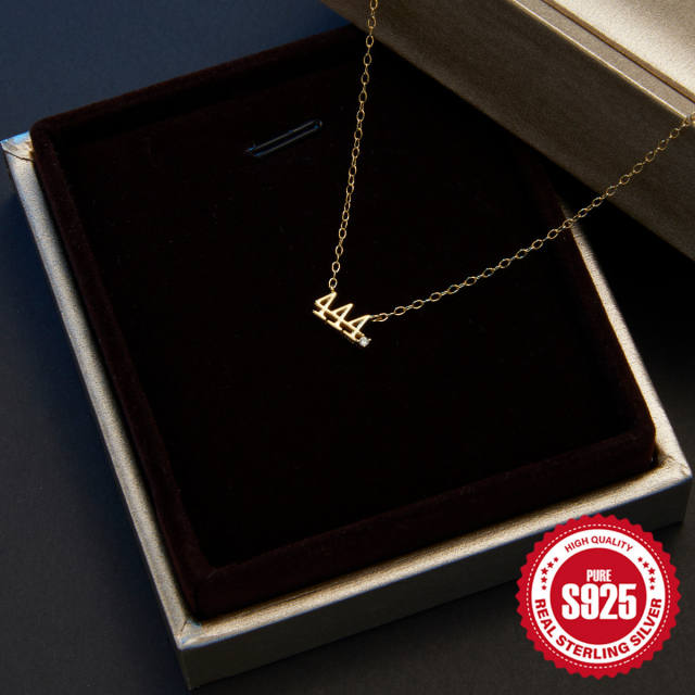 925 sterling silver angel number dainty necklace