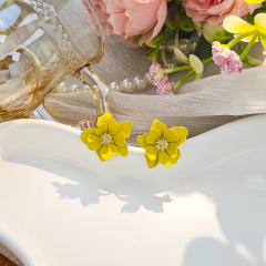 Sweet colorful petal flower studs earrings