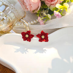 Sweet colorful petal flower studs earrings