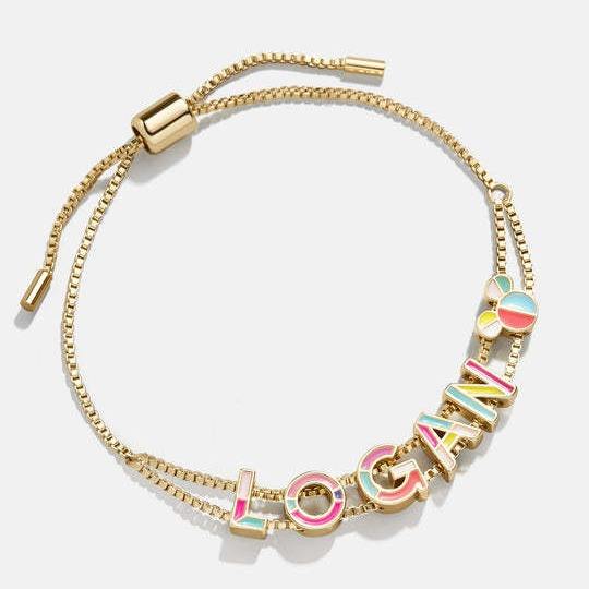 Personality enamel initial letter custom necklace