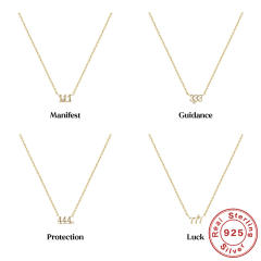 925 sterling silver angel number dainty necklace