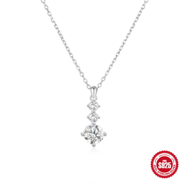 925 sterling silver diamond bezel necklace dainty necklace