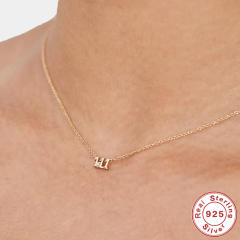 925 sterling silver angel number dainty necklace