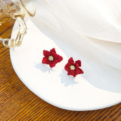 Sweet colorful petal flower studs earrings